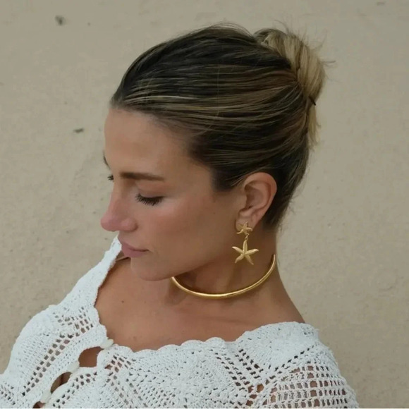 Starfish 18K Gold Stainless Steel Waterproof Earrings - Picture 17 of 17